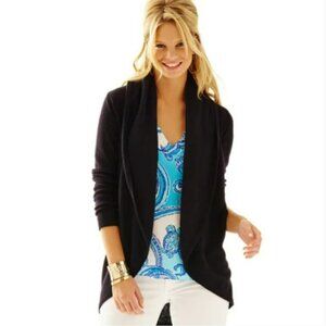 Lilly Pulitzer Hayden Open‑Front Shawl Collar 100% Cashmere Cardigan